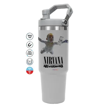 Nirvana nevermind, GREY color, 890ml (30oz) stainless Steel Tumbler with Handle