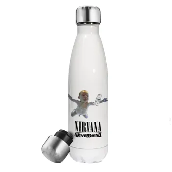 Nirvana nevermind, Metal mug thermos White (Stainless steel), double wall, 500ml