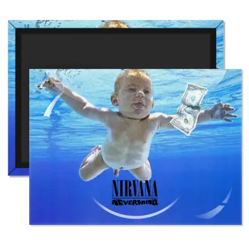 Nirvana nevermind, Ορθογώνιο μαγνητάκι ψυγείου διάστασης 9x6cm