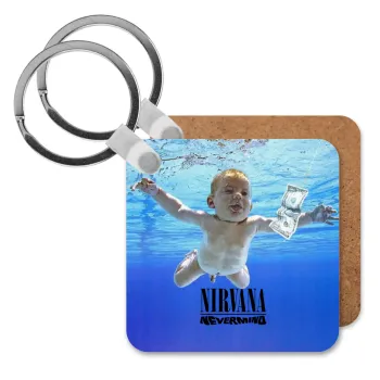 Nirvana nevermind, Μπρελόκ Ξύλινο τετράγωνο MDF