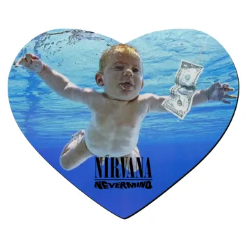 Nirvana nevermind, Mousepad heart 23x20cm