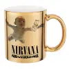 Mug ceramic, gold mirror, 330ml