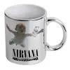 Mug ceramic, silver mirror, 330ml