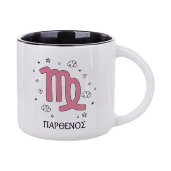 Ζώδια Παρθένος, Κούπα κεραμική 400ml Λευκή/Μαύρη
