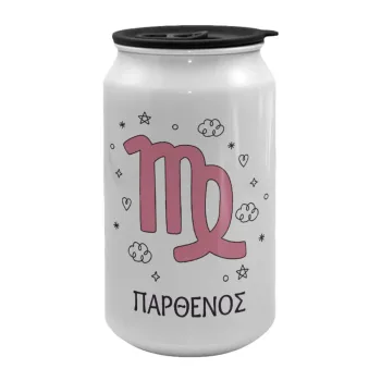 Ζώδια Παρθένος, Κούπα ταξιδιού μεταλλική με καπάκι (tin-can) 500ml