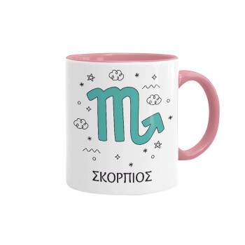 Ζώδια Σκορπιός, Mug colored pink, ceramic, 330ml