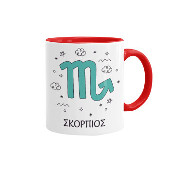 Ζώδια Σκορπιός, Mug colored red, ceramic, 330ml