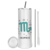 Tumbler stainless steel 600ml, with metal straw & cleaning brush