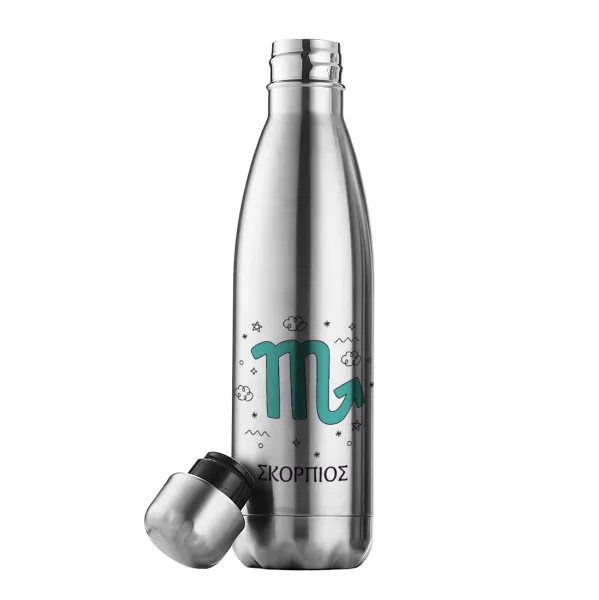 Ζώδια Σκορπιός — Μεταλλικό παγούρι θερμός Inox (Stainless steel), διπλού τοιχώματος, 500ml
