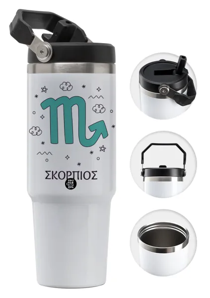 Ζώδια Σκορπιός — 30oz stainless Steel Tumbler with Handle