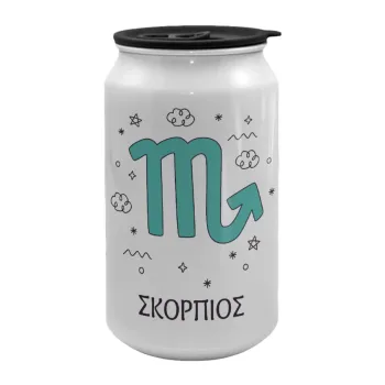 Ζώδια Σκορπιός, Κούπα ταξιδιού μεταλλική με καπάκι (tin-can) 500ml