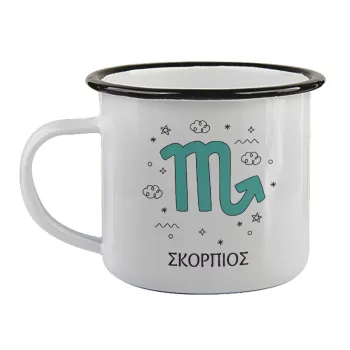 Ζώδια Σκορπιός, Κούπα εμαγιέ με μαύρο χείλος 360ml
