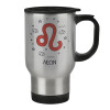 Stainless steel travel mug with lid, double wall 450ml