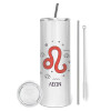Tumbler stainless steel 600ml, with metal straw & cleaning brush
