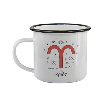 Ζώδια Κριός, Κούπα εμαγιέ με μαύρο χείλος 360ml