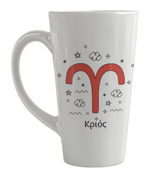 Ζώδια Κριός — Large tapered latte mug, ceramic, 450ml
