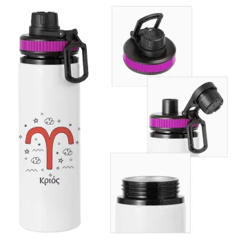 Ζώδια Κριός, Metallic water bottle with safety lid, 850ml aluminum