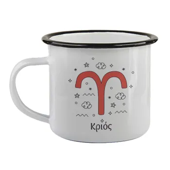 Ζώδια Κριός, Κούπα εμαγιέ με μαύρο χείλος 360ml