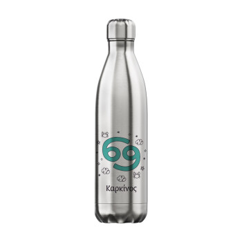 Ζώδια Καρκίνος, Μεταλλικό παγούρι θερμός Inox (Stainless steel), διπλού τοιχώματος, 750ml