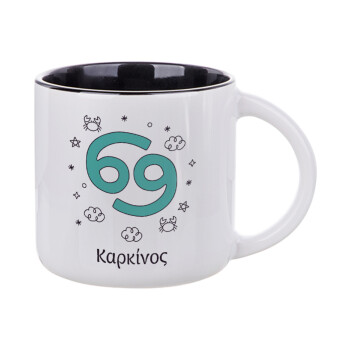 Ζώδια Καρκίνος, Κούπα κεραμική 400ml Λευκή/Μαύρη