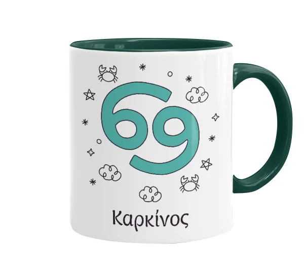 Ζώδια Καρκίνος — Mug colored green, ceramic, 330ml
