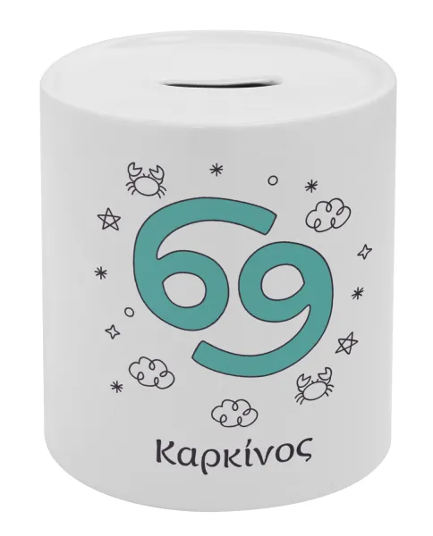 Ζώδια Καρκίνος — Porcelain money box with stopper