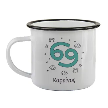 Ζώδια Καρκίνος, Κούπα εμαγιέ με μαύρο χείλος 360ml