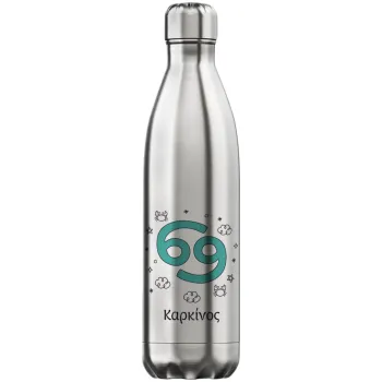 Ζώδια Καρκίνος, Inox (Stainless steel) hot metal mug, double wall, 750ml