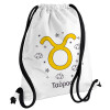 Backpack pouch GYMBAG white, with pocket (40x48cm) & thick cords