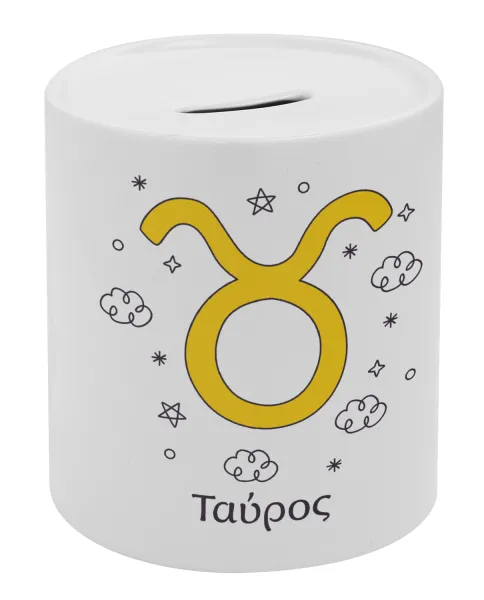 Ζώδια Ταύρος — Porcelain money box with stopper