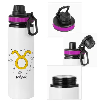 Ζώδια Ταύρος, Metallic water bottle with safety lid, 850ml aluminum