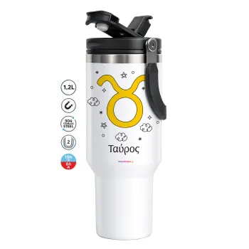 Ζώδια Ταύρος, Mega Stainless steel Tumbler with lid, double wall 1,2L
