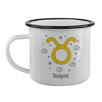 Ζώδια Ταύρος, Κούπα εμαγιέ με μαύρο χείλος 360ml