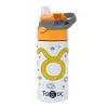 Children's hot water bottle, stainless steel, with safety straw, Orange/Grey (360ml) BPA-FREE