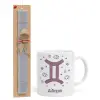 Easter Set, Ceramic Cup (330ml) & Easter aromatic flat candle (30cm) (GRAY)