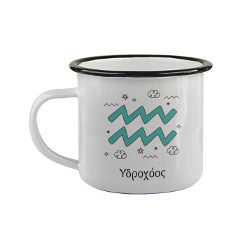 Ζώδια Υδροχόος, Κούπα εμαγιέ με μαύρο χείλος 360ml