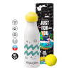 Tennis ball Metal mug thermos White, double wall, 550ml