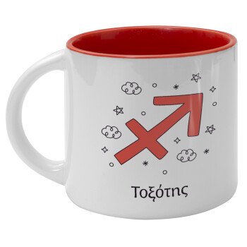 Ζώδια Τοξότης, Κούπα κεραμική 400ml Λευκή/Κόκκινη