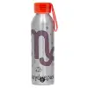 Αλουμινένιο Αθλητικό Μπουκάλι 650ml – Ασημί με Κόκκινο Καπάκι και Λουράκι Σιλικόνης