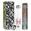 Easter candle, metallic white thermos bottle (500ml) & aromatic flat candle (30cm) (GRAY)