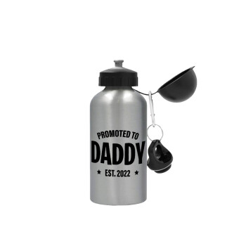 Promoted to Daddy, Metallic water jug, Silver, aluminum 500ml