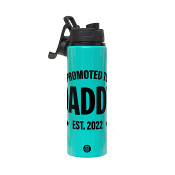 Promoted to Daddy, Metallic water bottle with safety lid, 850ml aluminum
