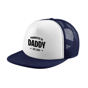 Promoted to Daddy, Καπέλο Ενηλίκων Soft Trucker με Δίχτυ Dark Blue/White (POLYESTER, ΕΝΗΛΙΚΩΝ, UNISEX, ONE SIZE)