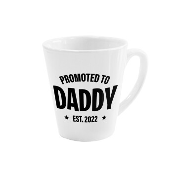 Promoted to Daddy, Κούπα κωνική Latte Λευκή, κεραμική, 300ml
