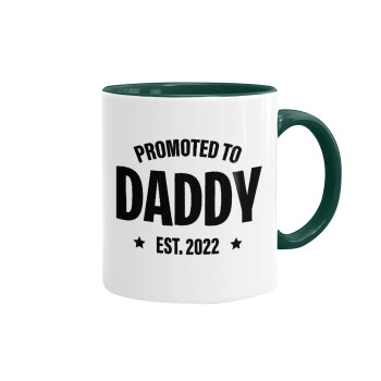 Promoted to Daddy, Mug colored green, ceramic, 330ml