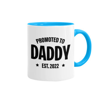 Promoted to Daddy, Mug colored light blue, ceramic, 330ml