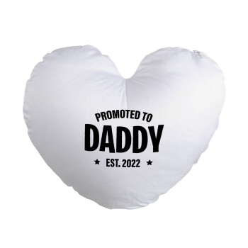 Promoted to Daddy, Μαξιλάρι καναπέ καρδιά 40x40cm περιέχεται το  γέμισμα