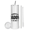Tumbler stainless steel 600ml, with metal straw & cleaning brush
