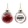 Transparent Christmas tree ball ornament with red filling 8cm