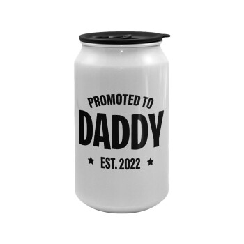 Promoted to Daddy, Κούπα ταξιδιού μεταλλική με καπάκι (tin-can) 500ml